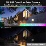 VORGUT Solar Security Cameras Wireless Outdoor with 10'' Monitor, 2pcs 2K Solar Powered Camera System, 360° PTZ, Color Night Vision,Human Detection,10CH NVR with 500GB HDD,2.4G/5G WiFi,No Monthly Fee