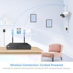 [100ft] Hiseeu Wireless WiFi Security Camera System, Wired Plug-in Powered, Expandable 16CH 4K NVR, 4Pcs 3MP Night Vision Cameras Home Surveillance Outdoor, Motion Detection, 1TB HDD, One-Way Audio