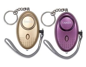 Personal Alarm for Women 140DB Emergency Self-Defense Security Alarm Keychain with LED Light for Women Kids and Elders-2 Pack (Gold & Purple)
