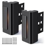 2 Pack Home Security Door Reinforcement Lock, Child Proof Door Lock, Durable Aluminum Alloy Construction, for Inward Swinging Door, Upgrade Night Locks to Prevent Unauthorized Entry