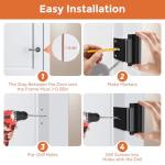 2 Pack Home Security Door Reinforcement Lock, Child Proof Door Lock, Durable Aluminum Alloy Construction, for Inward Swinging Door, Upgrade Night Locks to Prevent Unauthorized Entry