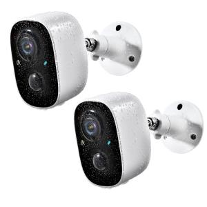 Geekee Security Cameras Wireless Outdoor 2-Way Talk Battery Powered Wi-Fi Cameras for Outside and Indoor 2K Night Vision AI Motion Detection Siren Alarm IP65 Weatherproof 2-Pack