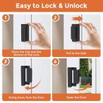 2 Pack Home Security Door Reinforcement Lock, Child Proof Door Lock, Durable Aluminum Alloy Construction, for Inward Swinging Door, Upgrade Night Locks to Prevent Unauthorized Entry