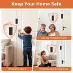 2 Pack Home Security Door Reinforcement Lock, Child Proof Door Lock, Durable Aluminum Alloy Construction, for Inward Swinging Door, Upgrade Night Locks to Prevent Unauthorized Entry