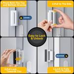 4 Pack Home Security Door Lock Withstand 800 lbs for Inward Swinging Door,Door Reinforcement Lock with 8 Screws to Prevent Unauthorized Entry,Extra Security Door Locks for Home Security and Privacy