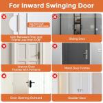 2 Pack Home Security Door Reinforcement Lock, Child Proof Door Lock, Durable Aluminum Alloy Construction, for Inward Swinging Door, Upgrade Night Locks to Prevent Unauthorized Entry