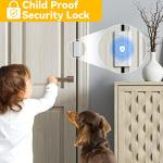 4 Pack Home Security Door Lock Withstand 800 lbs for Inward Swinging Door,Door Reinforcement Lock with 8 Screws to Prevent Unauthorized Entry,Extra Security Door Locks for Home Security and Privacy