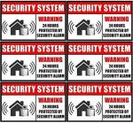 Outdoor/Indoor (6 Pack) 3.54" X 2.24" Home Business Security Burglar Alarm System Window Door Warning Alert Back Self Adhesive Vinyl Sticker Decals
