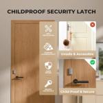 Steinwhale 3 Pack Home Security Door Reinforcement Lock, Childproof Safety Door Lock Latch Stopper, Removable Screw-Mounted, Prevent Home Unauthorized Entry, Aluminum Construction, Withstands 800 lbs