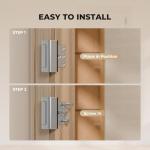 Steinwhale 3 Pack Home Security Door Reinforcement Lock, Childproof Safety Door Lock Latch Stopper, Removable Screw-Mounted, Prevent Home Unauthorized Entry, Aluminum Construction, Withstands 800 lbs