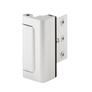 Prime-Line U 10827 Door Reinforcement Lock – Add Extra, High Security to your Home and Prevent Unauthorized Entry – 3 In. Stop, Aluminum Construction, Satin Nickel (Single Pack)