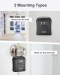 Puroma Key Lock Box, Portable Combination Lockbox Wall-Mounted Key Storage Box for House Keys, Resettable Code Safe Security Lock Box for Home, Office, Apartment Spare Key Storage (2 Pack, Pure Black)