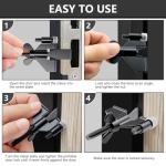 AceMining Upgraded Portable Door Lock Home Security Door Locker Privacy Perfect for Traveling Hotel Home Apartment College and Travel Lockdown Locks for Additional Safety, Black