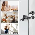AceMining Upgraded Portable Door Lock Home Security Door Locker Privacy Perfect for Traveling Hotel Home Apartment College and Travel Lockdown Locks for Additional Safety, Black