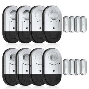 Sanjie Door Alarms When Opened,Door Window Alarm Sensors for Kids Safety/Home Security/Pool/Garage/Dementia/Toddler/Travel Security,Easy to Install,Volume Control/Loud Alert,Long Battery Life,8 Pack