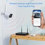 Wireless Security Camera System, with 8CH 4K NVR (500GB HDD Pre-Installed) & 4X 2MP Night Vision WiFi Cameras - Expandable to 8 Cameras, Indoor/Outdoor Security, Motion Alerts, H.265+