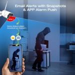 Wireless Security Camera System, with 8CH 4K NVR (500GB HDD Pre-Installed) & 4X 2MP Night Vision WiFi Cameras - Expandable to 8 Cameras, Indoor/Outdoor Security, Motion Alerts, H.265+