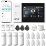 PGST Home Security System, Home Alarm System Wireless Touch Screen Motion Detection, Door and Window Alarms for Home, Wireless Siren, Remotes, Phone App, for Villa Home Apartment