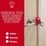 Portable Door Lock Extra Security Essential Safety & Privacy Travel Lockdown, Prevent Entry Stopper, Protect Family While Traveling Home Bedroom Hotel Apartment College (1 Red)