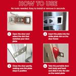 Portable Door Lock Extra Security Essential Safety & Privacy Travel Lockdown, Prevent Entry Stopper, Protect Family While Traveling Home Bedroom Hotel Apartment College (1 Red)