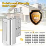 Home Security Door Locks 2 Pack, Metal Door Reinforcement Lock, 3" Withstands 1000 lbs of Impact for Inward Swing Doors, Defender Door Locks for Kids Safety, Prevent Unauthorized Entry (Silver)