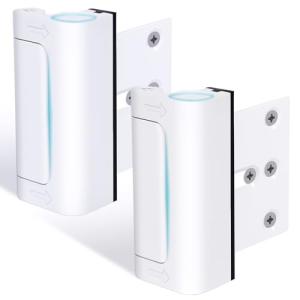 2 Pack AceMining Door Reinforcement Lock Withstands 800lbs of Force - White Extra Child Proof Door Lock with 8 Screws Prevents Unauthorized Entry,Add a Door Security Lock for Home Safety & Privacy