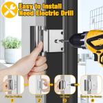 Home Security Door Locks 2 Pack, Metal Door Reinforcement Lock, 3" Withstands 1000 lbs of Impact for Inward Swing Doors, Defender Door Locks for Kids Safety, Prevent Unauthorized Entry (Silver)