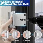 4Pack Door Reinforcement Lock Withstands 800lbs of Force - White Extra Proof Door Lock for Kids Safety Drilling Required,Prevents Unauthorized Entry,Add a Door Security Locks for Home Safety & Privacy