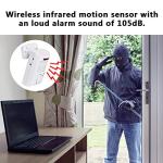 Alarm System, Home Security Driveway Alarm, PIR Motion Sensor Alarm Detector, 105dB Infrared Sensors Wall Alert System Kit for Home Security
