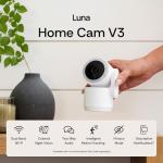 Luna 2K Indoor Cameras for Home Security, 2.4GHz & 5GHz WiFi, 360-Degree Pan-Tilt, Built-in Spotlight, Human Auto Tracking, Siren, Pet/Dog/Baby Camera with Phone app, White (2026 Upgrade Version)