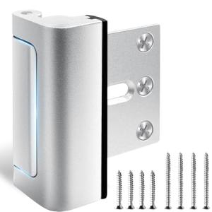 Home Security Door Reinforcement Lock with 8 Screws and Withstand 800 lbs, Child Proof Deadbolt Latch Prevents Unauthorized Entry, Door Safety Locks from Inside for Home & Privacy, Easy Installation