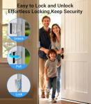 Home Security Door Reinforcement Lock with 8 Screws and Withstand 800 lbs, Child Proof Deadbolt Latch Prevents Unauthorized Entry, Door Safety Locks from Inside for Home & Privacy, Easy Installation