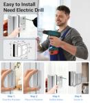 Home Security Door Reinforcement Lock with 8 Screws and Withstand 800 lbs, Child Proof Deadbolt Latch Prevents Unauthorized Entry, Door Safety Locks from Inside for Home & Privacy, Easy Installation