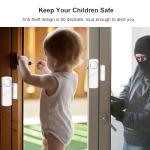 Security Door Window Alarm, Wireless Sensor Door Window Burglar Alarm, Door Alarms for Kids Safety, Easy Installation Doorbell Alarms for Office House Window Pool (4 Pack)
