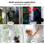 Security Door Window Alarm, Wireless Sensor Door Window Burglar Alarm, Door Alarms for Kids Safety, Easy Installation Doorbell Alarms for Office House Window Pool (4 Pack)