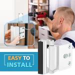 Home Security Door Reinforcement Lock - Safety Child Proof Door Locks With 8 Screws for Inward Swinging Front Doors, Extra Add a Kids Lock Inside Withstands 800 lbs Deadbolt Latch Guard Bedroom, White