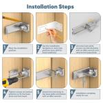 YogePote 90 Degree Right Angle Door Locks, 3.3 Inch Thickened Sliding Hasp Latch for Inward Opening/Closet/Shed/Barn Door, Cabinet - Heavy Duty Latch for Home Security (Silver, 3.3In with Key-1PC)