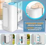 Home Security Door Reinforcement Lock - Safety Child Proof Door Locks With 8 Screws for Inward Swinging Front Doors, Extra Add a Kids Lock Inside Withstands 800 lbs Deadbolt Latch Guard Bedroom, White