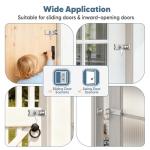 YogePote 90 Degree Right Angle Door Locks, 3.3 Inch Thickened Sliding Hasp Latch for Inward Opening/Closet/Shed/Barn Door, Cabinet - Heavy Duty Latch for Home Security (Silver, 3.3In with Key-1PC)