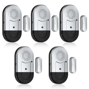 Sanjie Door Window Alarms - 5 Pack,125dB,Volume Control,Window Door Open Alarm Sensors for Kids Safety/Dementia/Pool,Wireless Sensors Keep Your Home Security,Easy to Install,Long Battery Life