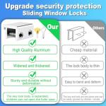 HYIEOU Sliding Window Locks (2 Sets), Secure Window Lock with Key, Window Locks for Up and Down Windows & Horizontal Sliding Windows, Adjustable Window Lock, Sturdy and Durable, Does Not Deform.