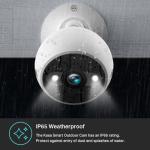 Kasa 2K+ Outdoor Wired Security Camera - Person/Motion Detection, 24/7 Recording, 2-Way Audio, Siren, Starlight Color Night Vision, Subscription-Free Local Storage or Optional Cloud, KC420WS