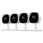 Tapo 1080P Indoor Wired Security Camera - Works as a Baby & Pet Monitor, Motion Detection, 2-Way Audio, Siren, Night Vision, Subscription-Free Local or Optional Cloud, Works with Alexa, C100(4-Pack)