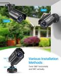 ZOSI 1080P CCTV Camera Outdoor Indoor Hybrid 4 in 1 HD TVI/CVI/AHD/CVBS Home Security Cameras System,Night Vision,Waterproof Metal Housing Bullet Cam For 960H,720P,1080P,5MP,4K analog Surveillance DVR