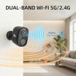 Rraycom 4Pack 5G/2.4G Security Cameras Wireless Outdoor,2K Battery Powered AI Motion Detection Siren Alarm WiFi Home Indoor Camera, Color Night Vision, 2-Way Talk, Waterproof, Works w/Alexa, Cloud/SD