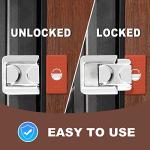 CZU Home Door Lock Security, Upgraded Safety Childproof Door Reinforcement Lock Latch (2-Pack), Extra Defend Door Lock for Inward Swinging Door