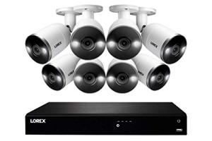 Lorex 4K Security Camera System, Fusion 16-Channel 3TB NVR with 8 Indoor/Outdoor Wired IP POE Metal Smart Deterrence Cameras, Motion Detection