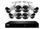 Lorex 4K Security Camera System, Fusion 16-Channel 3TB NVR with 8 Indoor/Outdoor Wired IP POE Metal Smart Deterrence Cameras, Motion Detection