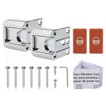 CZU Home Door Lock Security, Upgraded Safety Childproof Door Reinforcement Lock Latch (2-Pack), Extra Defend Door Lock for Inward Swinging Door