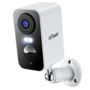 ieGeek Security Cameras Wireless Outdoor, 2K 3MP Battery Powered WiFi Security Camera with Spotlight & Siren Alarm, 2-Way Audio, Color Night Vision, AI Detection for Home Security, Works with Alexa